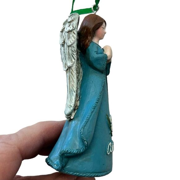 Alaska Angel Christmas Ornament Forget Me Not Blue Resin Holiday Festive - Picture 3 of 14